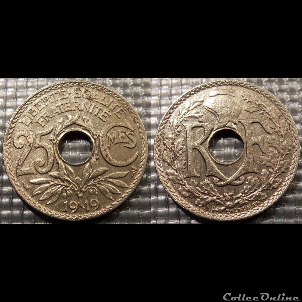 Fd 25 centimes EM Lindauer 1919 24mm 5g monnaie france moderne fd 25 centimes em lindauer 1919 24mm 5g