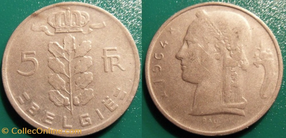5 Francs 1964 Belgie monnaie monde belgique 5 francs 1964 belgie