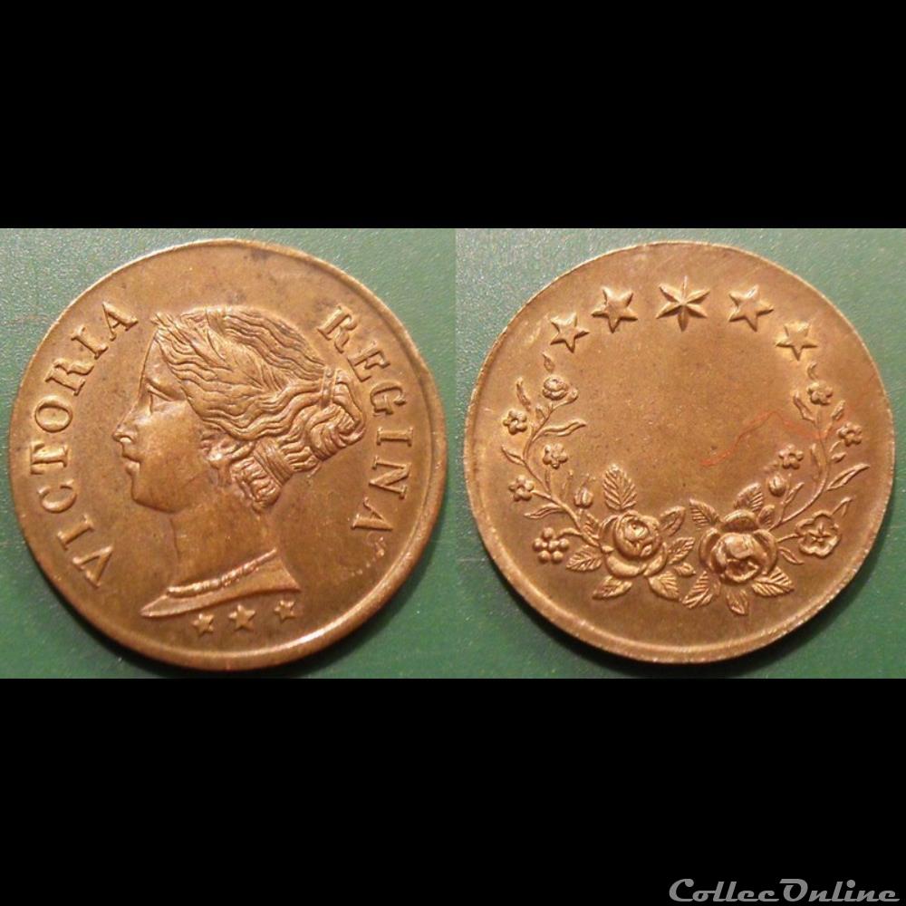 e- J etr Grande Bretagne Victoria Régina monnaie jeton mereaux e j etr grande bretagne victoria regina