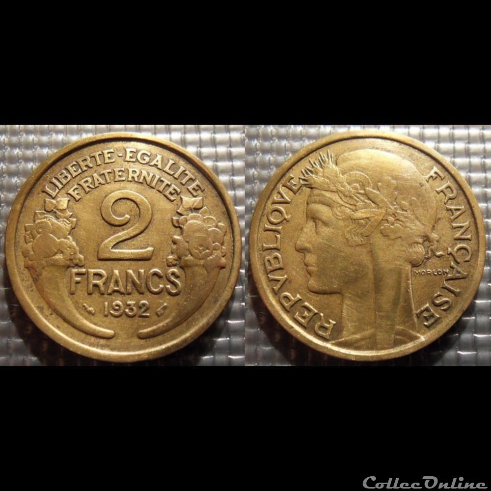 Jc 2 francs Morlon 1932 27mm 8g monnaie france moderne jc 2 francs morlon 1932 27mm 8g