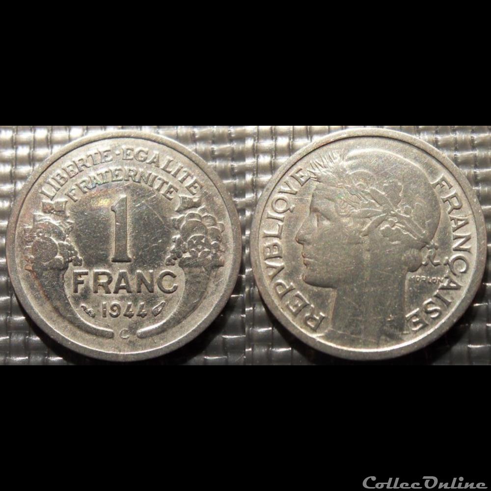Hf 1 franc Morlon 1944 C 23mm 1.3g monnaie france moderne hf 1 franc morlon 1944 c 23mm 1 3g