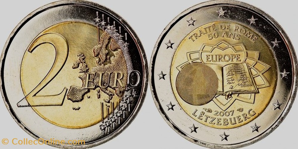 2 Euros 2007 Traité de Rome monnaies monde luxembourg 2 euros 2007 traite de rome