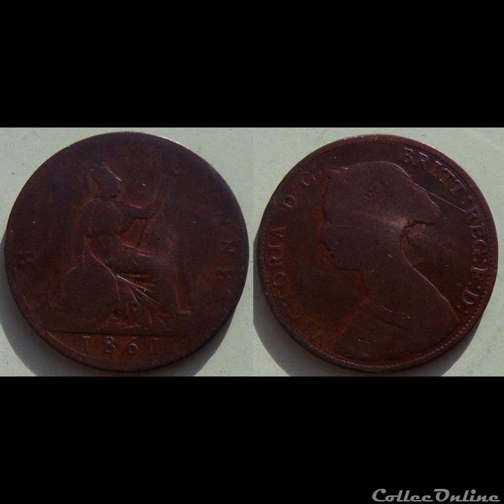Grande Bretagne Half Penny 1861 monnaie monde moderne grande bretagne half penny 1861