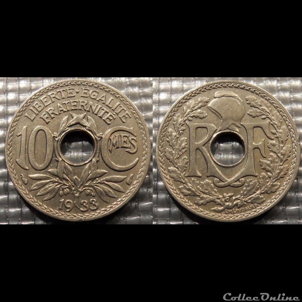 Dc 10 centimes EM Lindauer 1933 21mm 4g monnaie france moderne dc 10 centimes em lindauer 1933 21mm 4g