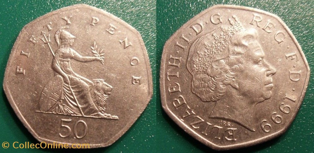50 Pence 1999 monnaie monde royaume uni 50 pence 1999