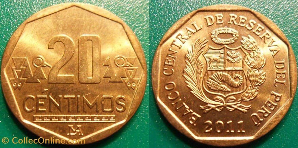 monnaie monde perou 20 centimos 2011