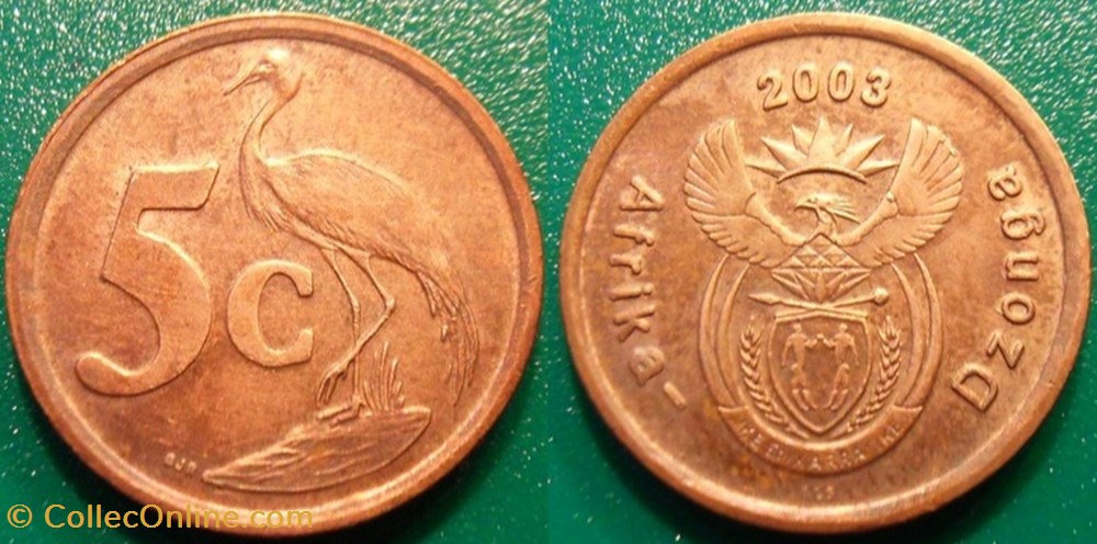 5 Cents 2003 monnaie monde afrique du sud 5 cents 2003