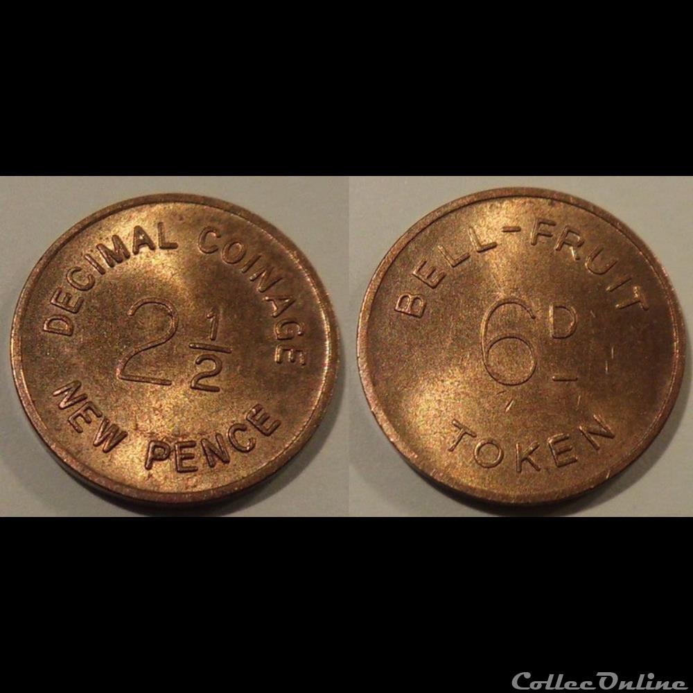 monnaie jeton mereaux e j etr grande bretagne bell fruit