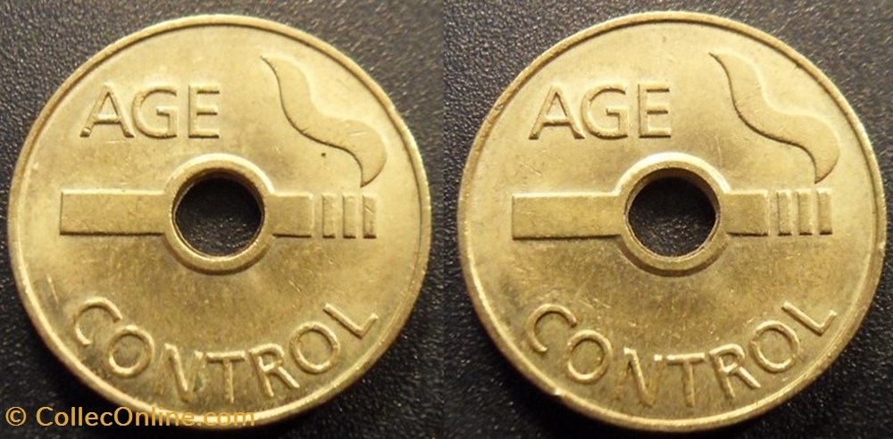 e- J etr Grande Bretagne AGE CONTROL monnaies paranumismatique jetons poids e j etr grande bretagne age control