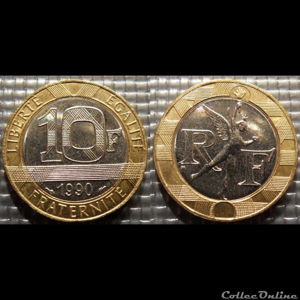 Lq 10 francs Génie de la Bastille 1990 23mm 6.5g monnaie france moderne lq 10 francs genie de la bastille 1990 23mm 6 5g