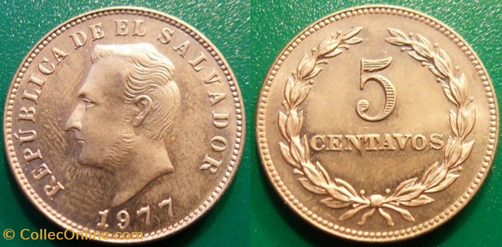 5 Centavos 1977 monnaie monde salvador 5 centavos 1977