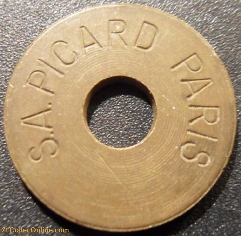 b- Jeton S.A. PICARD PARIS monnaies paranumismatique jetons poids b jeton s a picard paris
