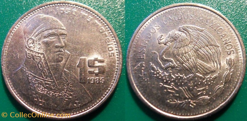 monnaie monde mexique 1 peso 1985
