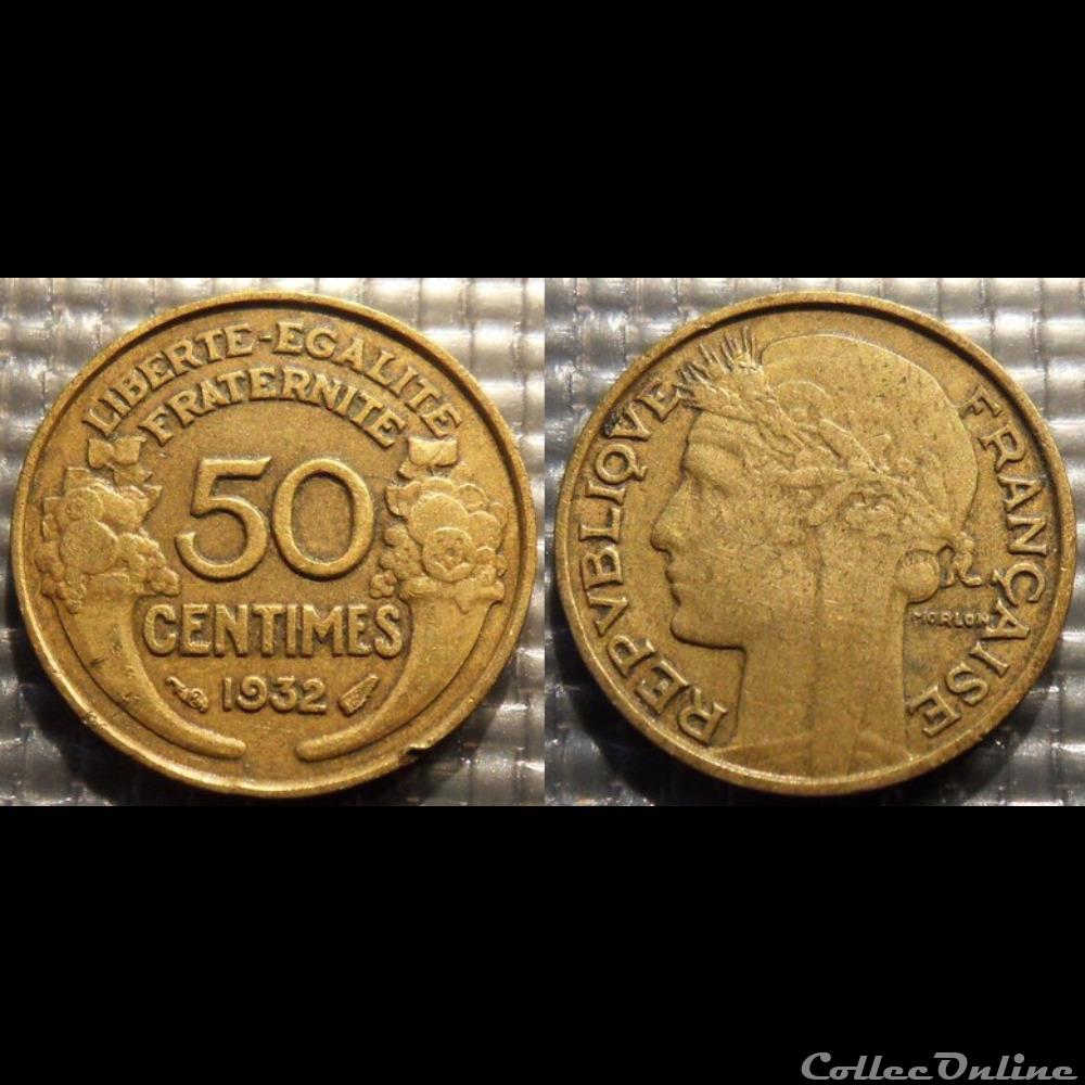 Gc 50 centimes Morlon 1932 18mm 2g monnaie france moderne gc 50 centimes morlon 1932 18mm 2g