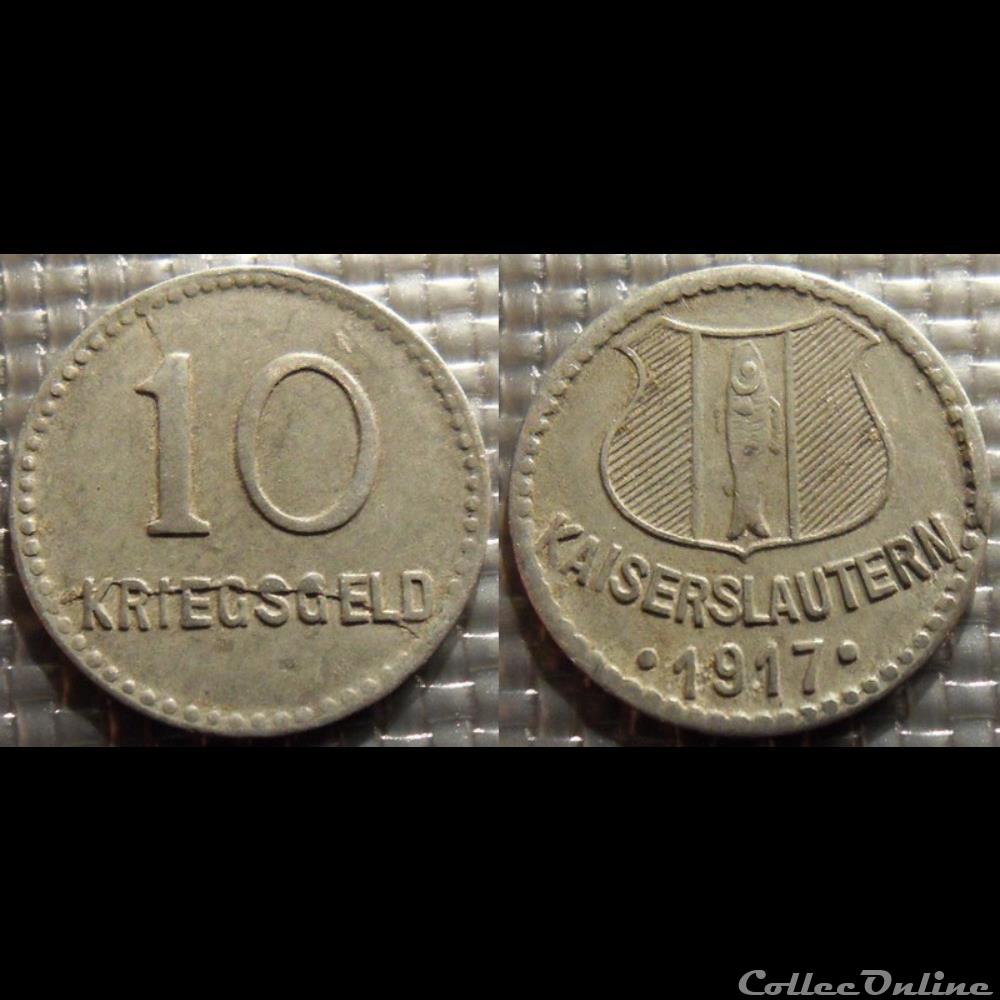 q- MN etr Germany Kaiserslautern 10 Pfennig 1917 monnaie jeton mereaux q mn etr germany kaiserslautern 10 pfennig 1917