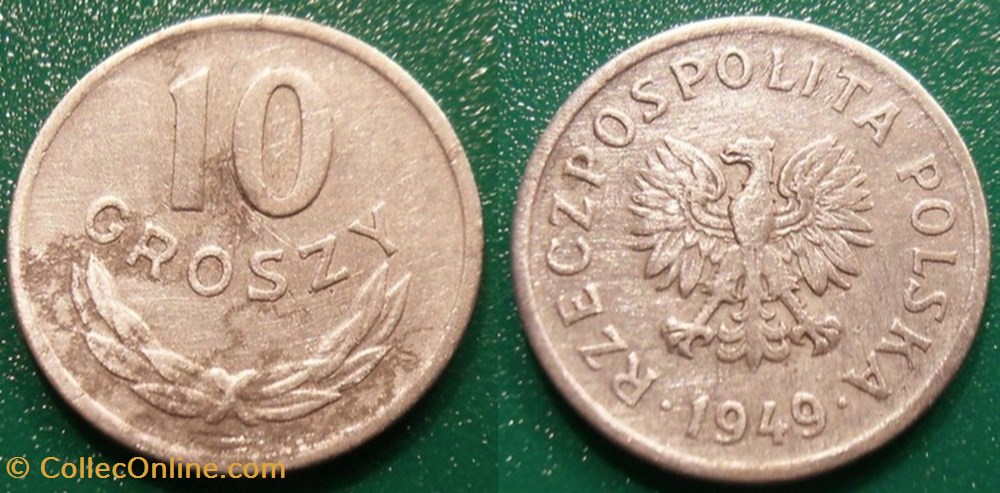 10 Groszy 1949 monnaie monde pologne 10 groszy 1949