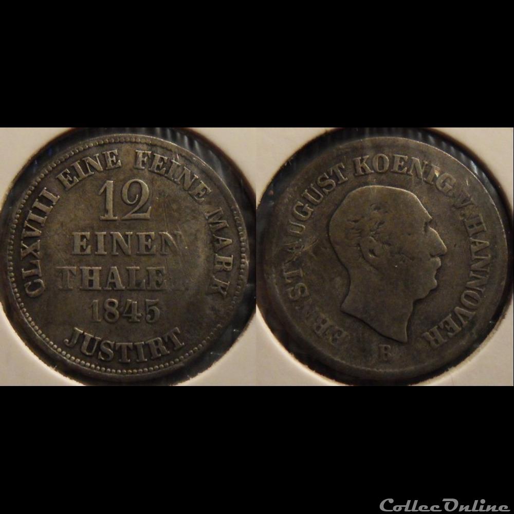 Germany Hannovre 1/12 Thaler 1845 B monnaie jeton mereaux moderne germany hannovre 1 12 thaler 1845 b