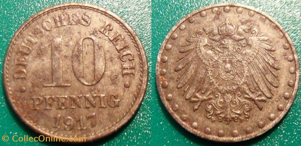 Allemagne 10 Pfennig 1917 monnaie monde allemagne 10 pfennig 1917