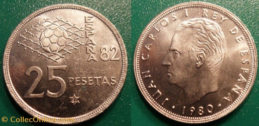 monnaie espana 82 25 pesetas 1980 coupe du monde de football de 1982 en espagne