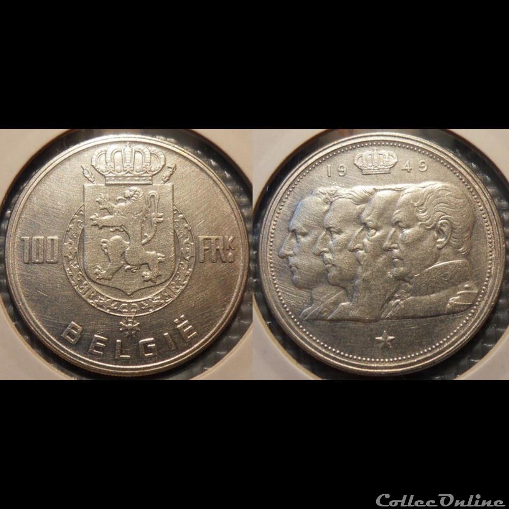 Belgique 100 Franc 1949 Belgie monnaie monde moderne belgique 100 franc 1949 belgie