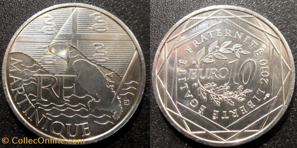 10 Euros des Régions 2010 1er type MARTINIQUE monnaies monde france 10 euros des regions 2010 1er type martinique