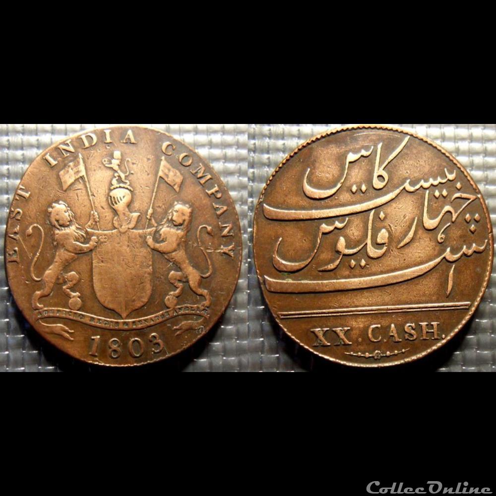 Ile de France, 1803-1814 (Ile Maurice) XX(20) cash 1803 monnaie colony ile de france 1803 1814 ile maurice xx 20 cash 1803