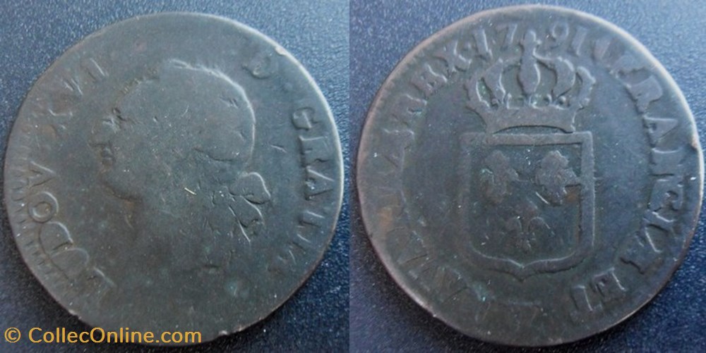 monnaies europe medievale france royales j54 louis xvi sol a ecu 1791 lille