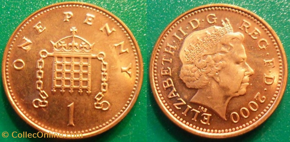 monnaie monde royaume uni 1 penny 2000
