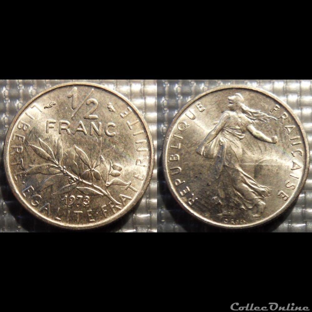 Gl 1/2 franc semeuse 1973 19.5mm 4.5g monnaie france moderne gl 1 2 franc semeuse 1973 19 5mm 4 5g