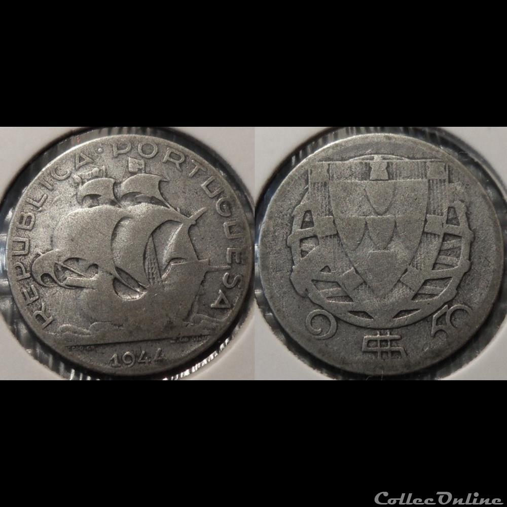 Portugal 2 1/2 Escudos 1944 monnaie france moderne portugal 2 1 2 escudos 1944