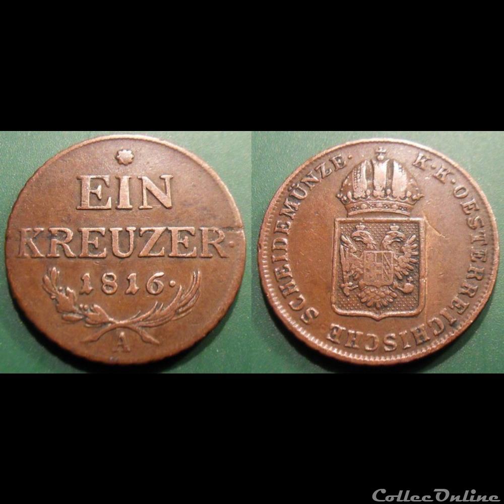 Autriche Ein Kreuser 1816 A monnaie monde autriche ein kreuser 1816 a
