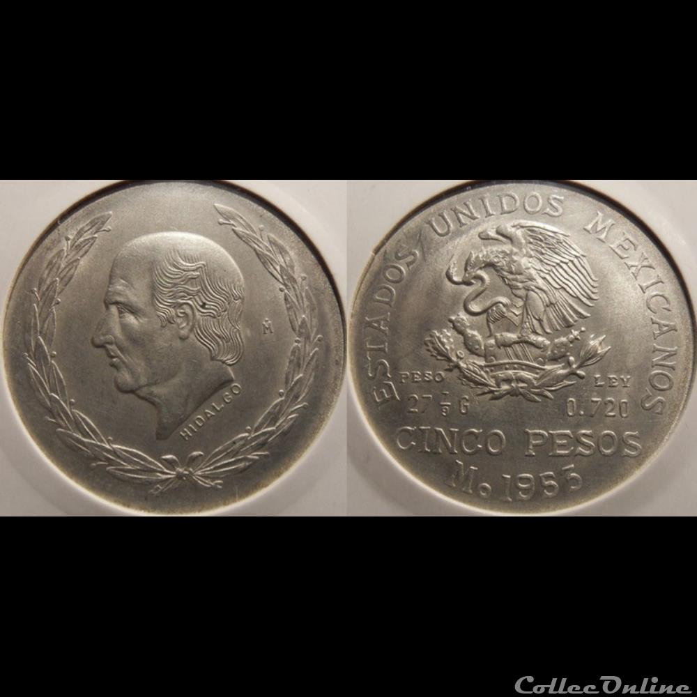 monnaie monde moderne mexique 5 pesos 1953