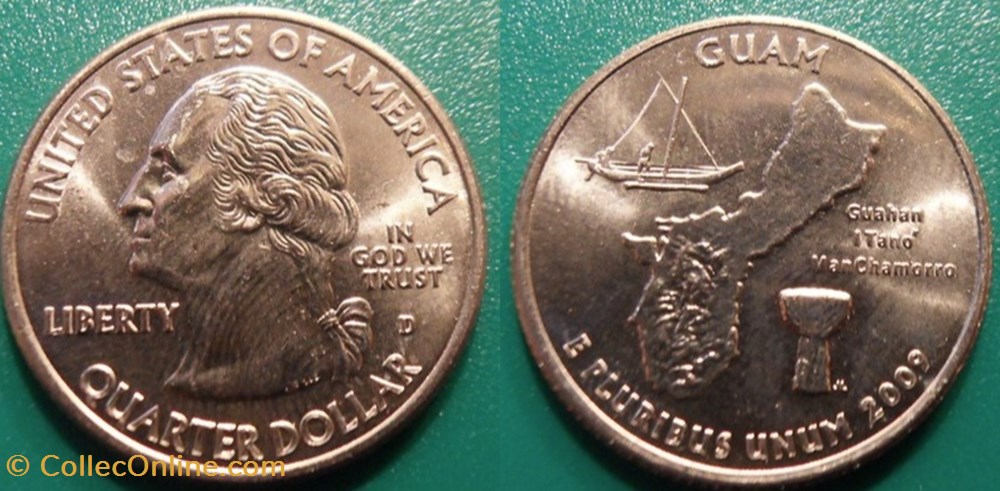 1/4 dollar 2009 D Guam monnaie monde etat uni 1 4 dollar 2009 d guam