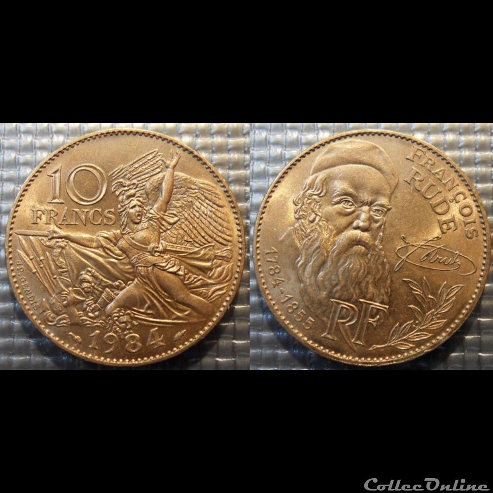 monnaie france moderne lk 10 francs francois rude sculpteur 1984 26mm 10g