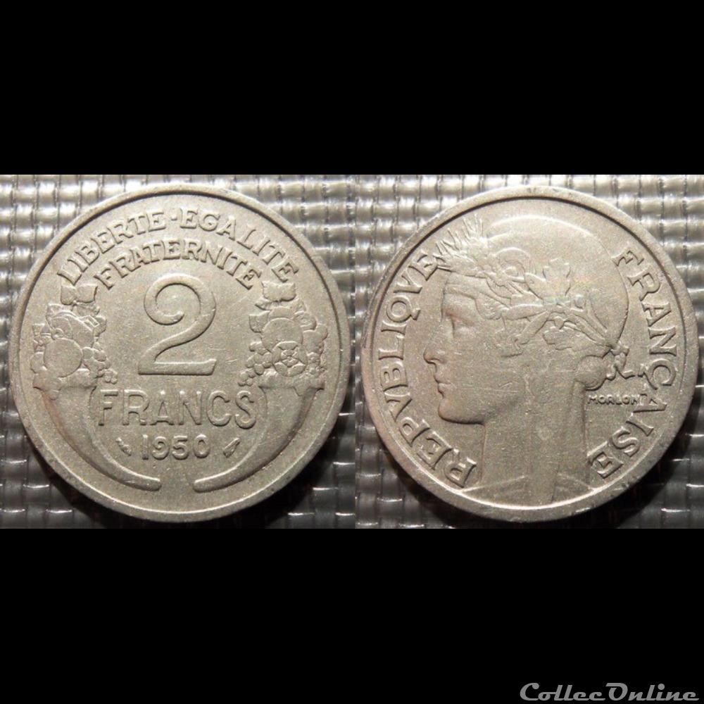 monnaie france moderne jf 2 francs morlon 1950 27mm 2 2g