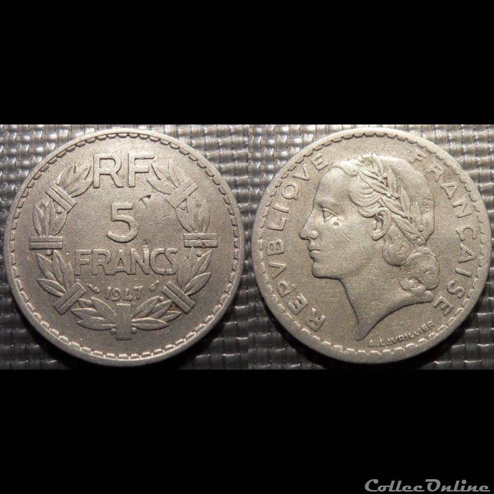 Ke 5 francs Lavrillier 1947 31mm 3.5g monnaie france moderne ke 5 francs lavrillier 1947 31mm 3 5g