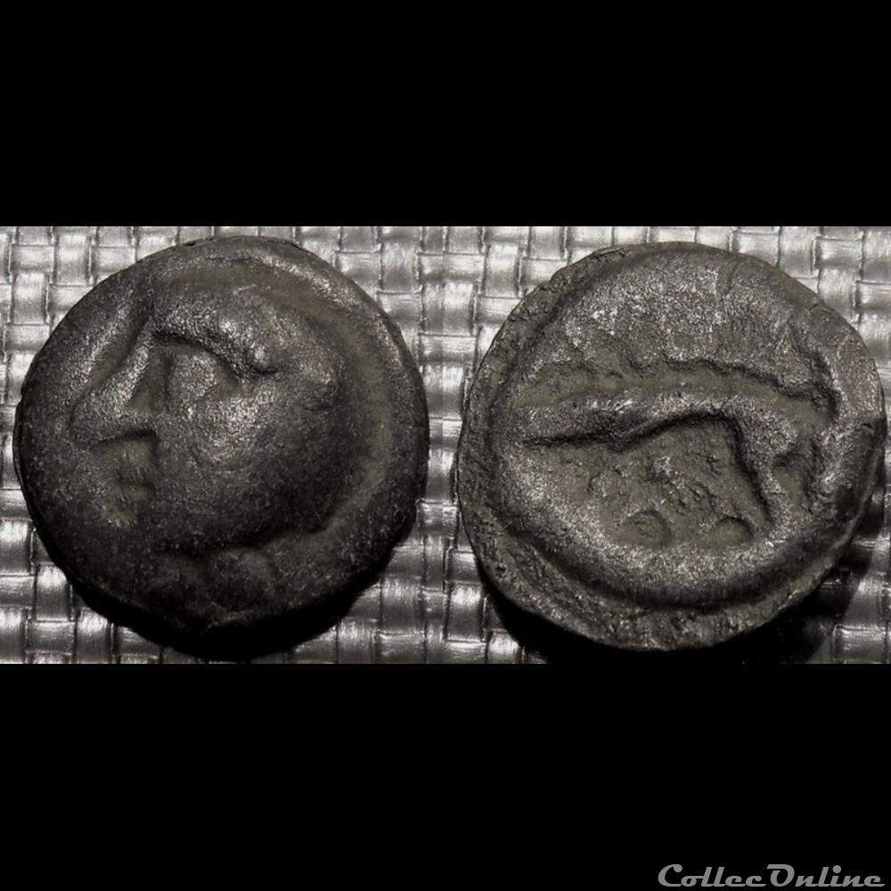 Haute et Moyenne Seine Potin à la tête chauve monnaie antique gauloise haute et moyenne seine potin a la tete chauve