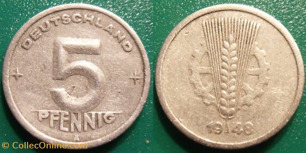 5 Pfennig 1948 monnaie monde allemagne 5 pfennig 1948