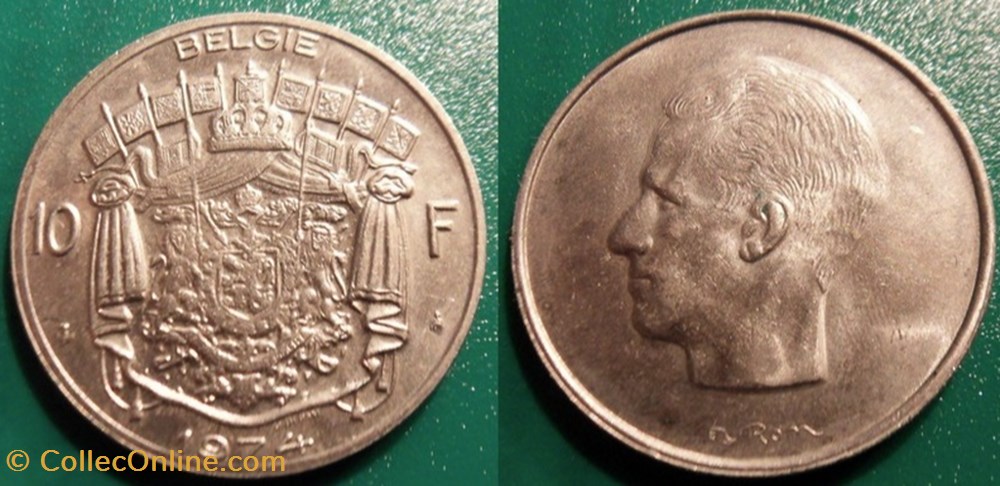 monnaie monde belgique 10 francs 1974 belgie