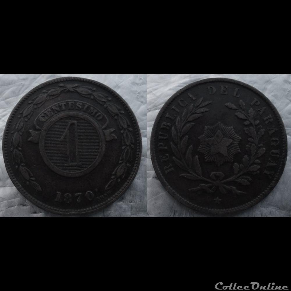 Paraguay 1 Centimos 1870 monnaie monde paraguay 1 centimos 1870