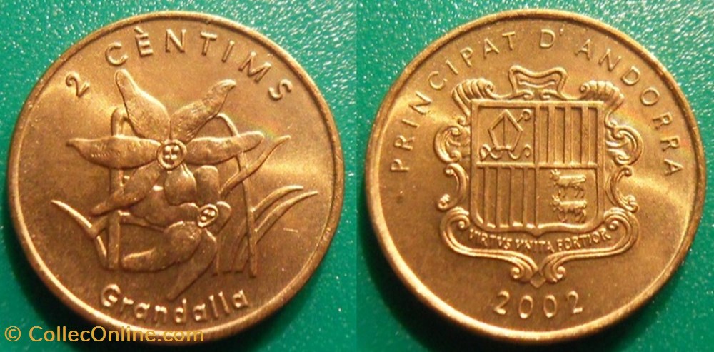 2 Centims 2002 monnaie monde andorre 2 centims 2002
