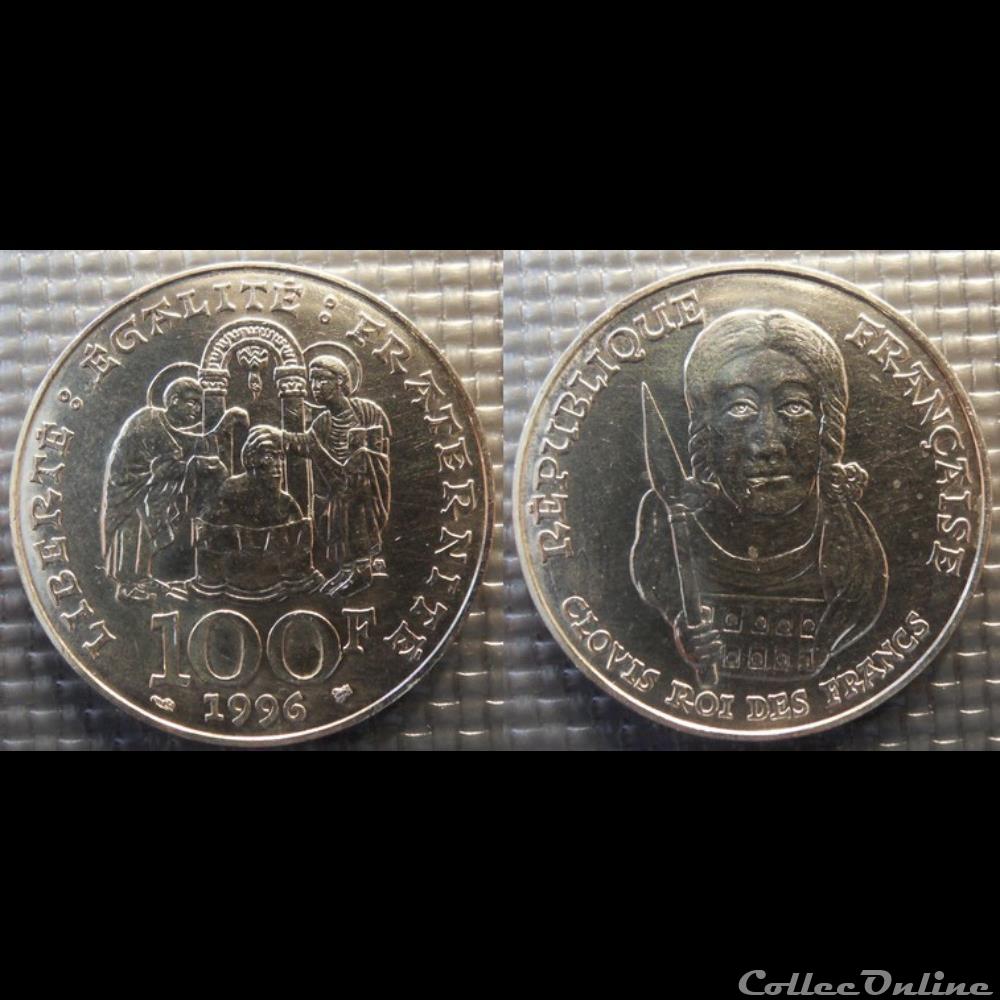 Oo 100 francs Clovis 1996 31mm 15g monnaie france moderne oo 100 francs clovis 1996 31mm 15g