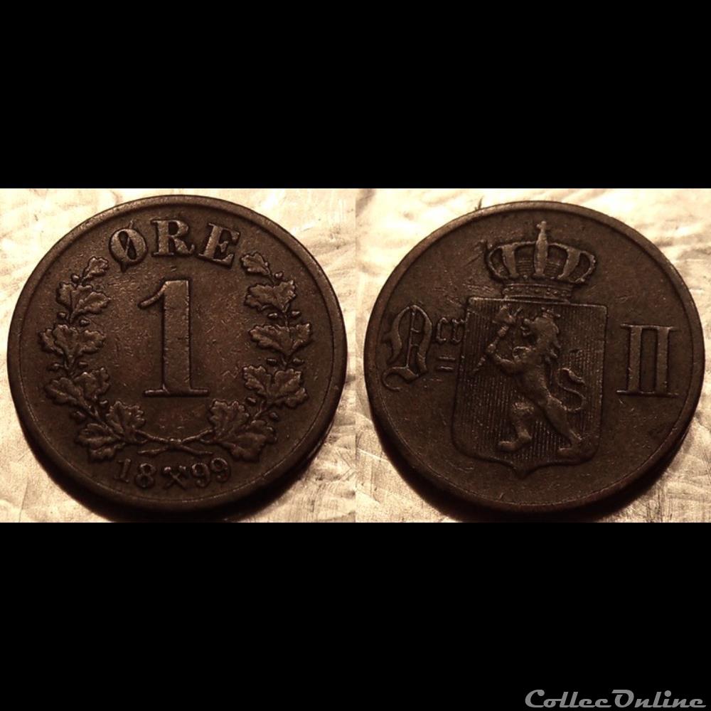 Norvège 1 Ore 1899 monnaie monde romaine norvege 1 ore 1899