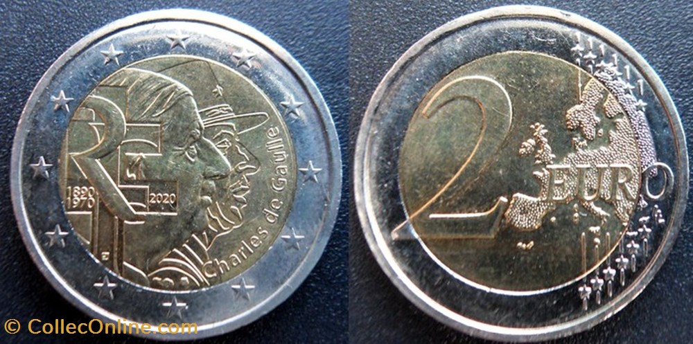 2 Euros 2020 Charles de Gaulle monnaies monde france 2 euros 2020 charles de gaulle