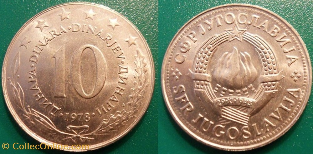 10 Dinars 1978 monnaie monde yougoslavie 10 dinars 1978