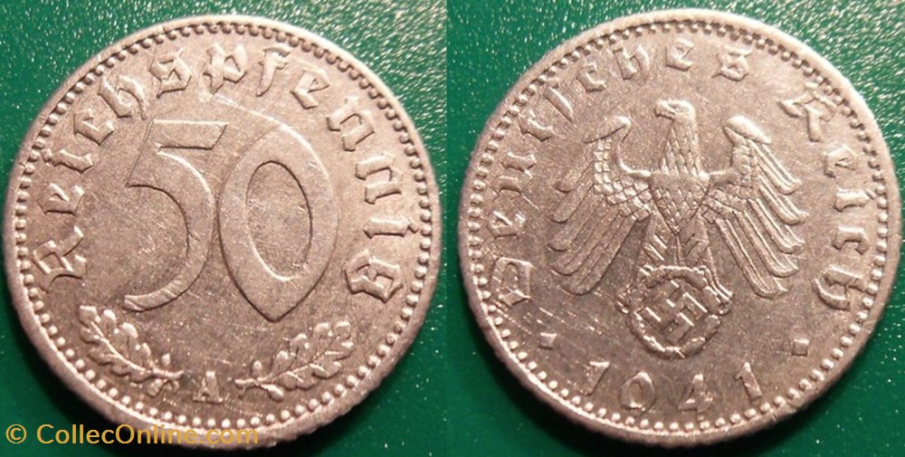 50 Reichspfennig 1941 monnaie monde allemagne 50 reichspfennig 1941