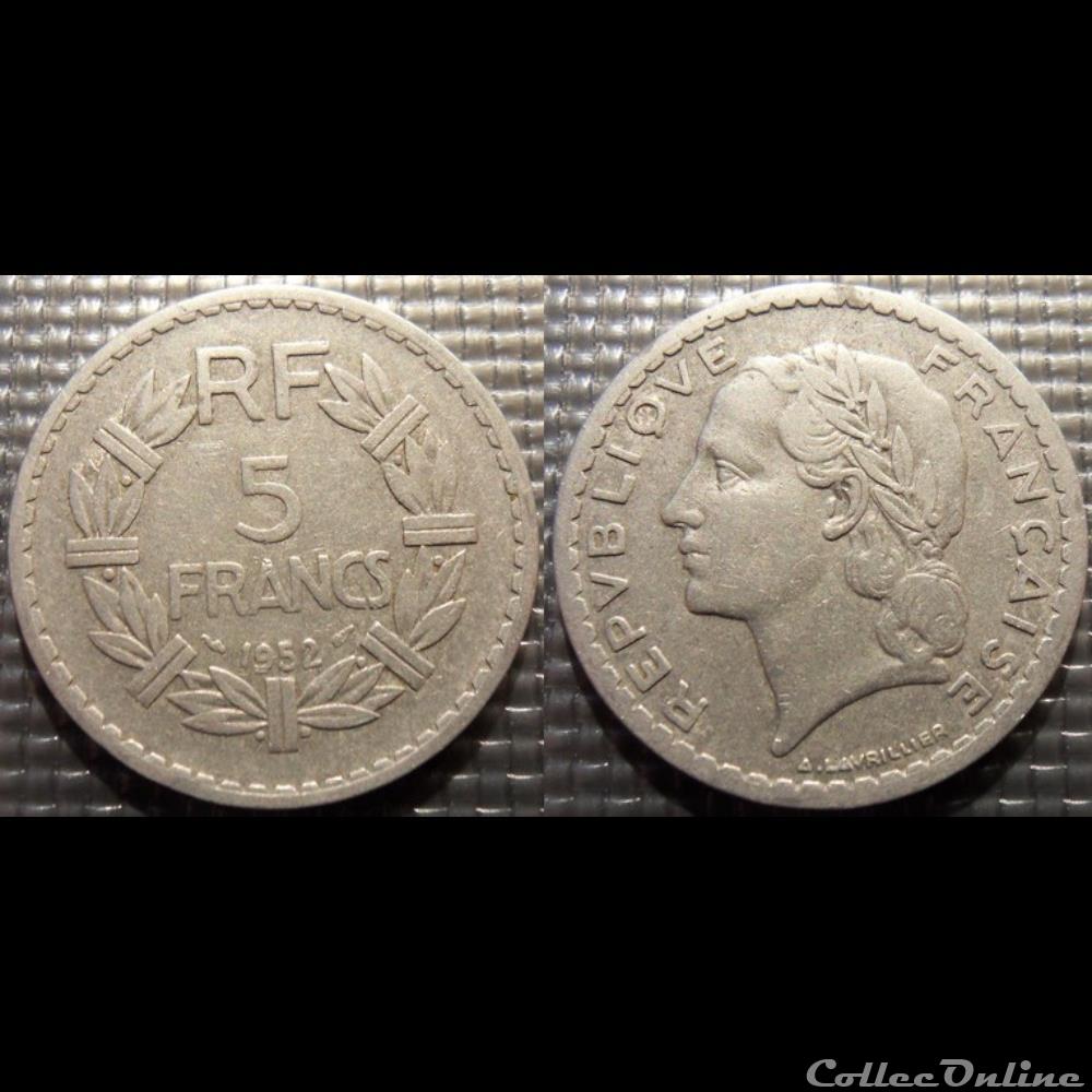 Ke 5 francs Lavrillier 1952 31mm 3.5g monnaie france moderne ke 5 francs lavrillier 1952 31mm 3 5g
