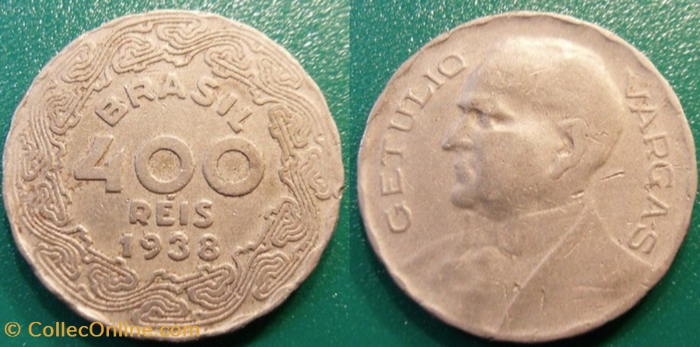400 Réis 1938 monnaie monde bresil 400 reis 1938