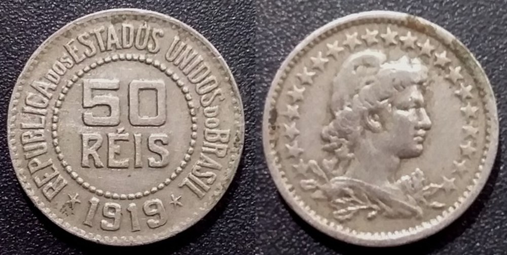 Brésil 50 Réis 1919 monnaies monde bresil 50 reis 1919