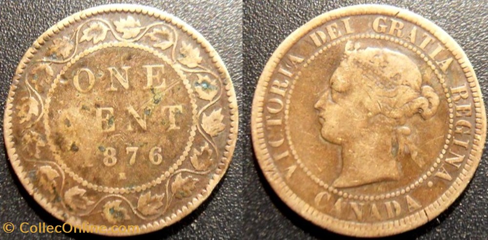 Canada 1 Cent 1876 H monnaies monde canada 1 cent 1876 h